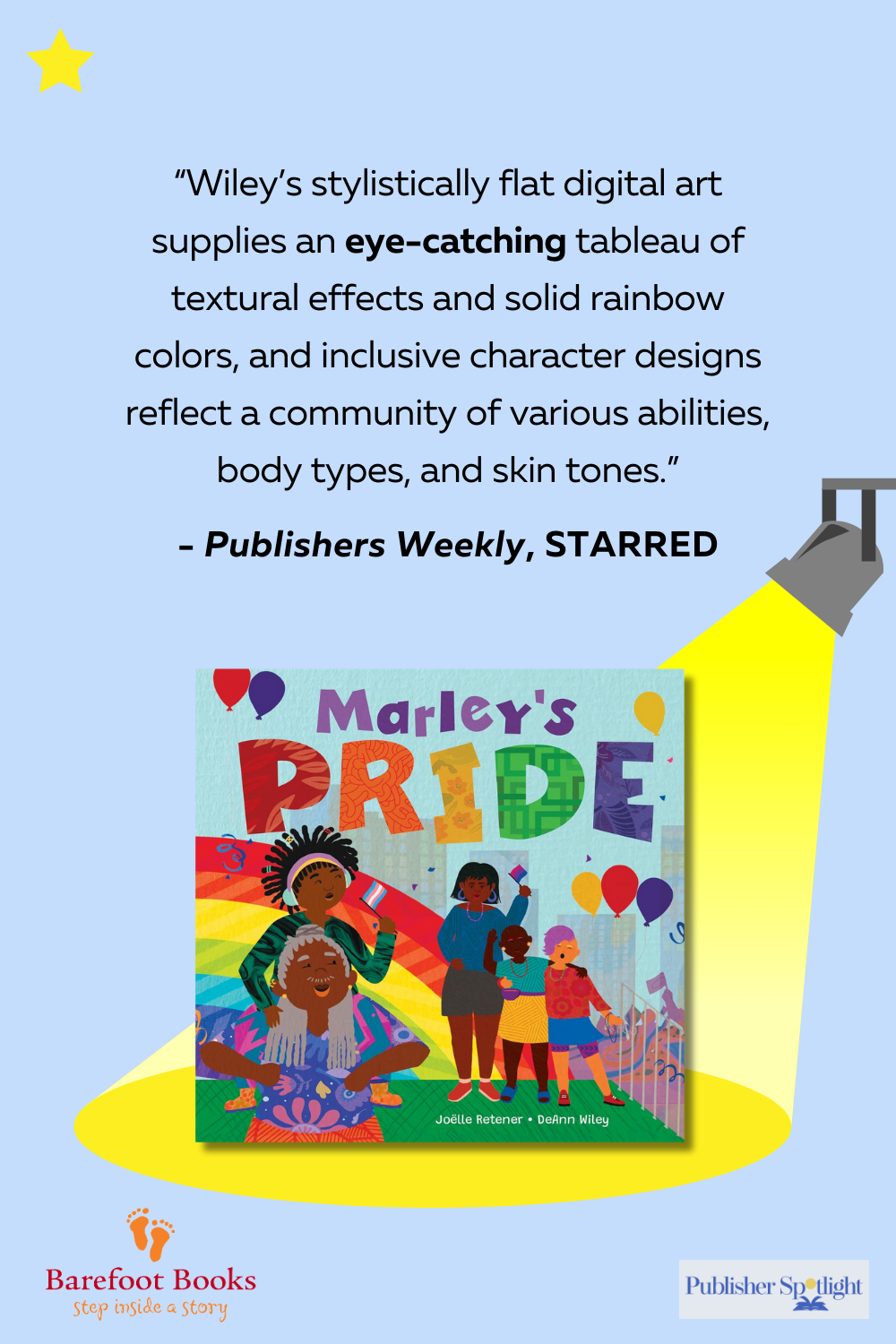 Vertical starred review graphic for Marley's Pride