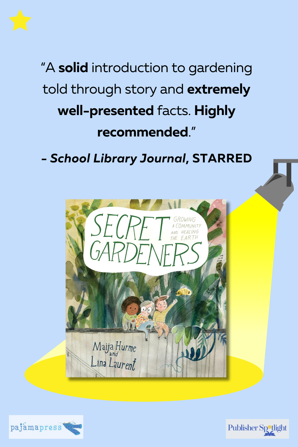 vertical starred review graphic for Secret Gardeners
