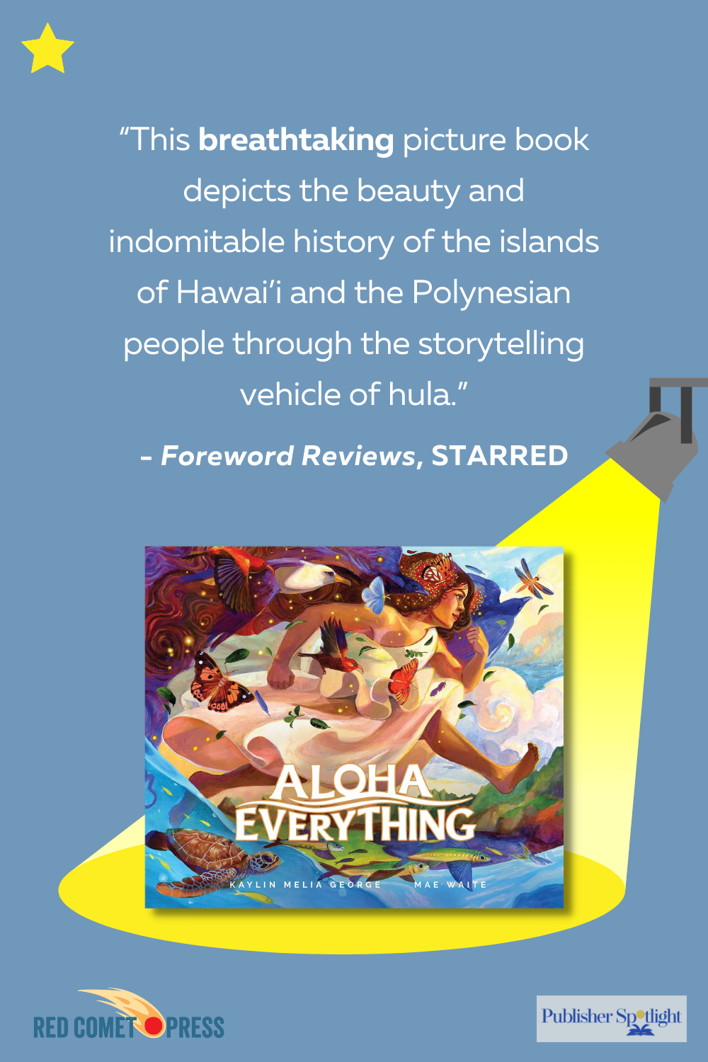 Aloha Everything cover image on blue graphic under a spotlight